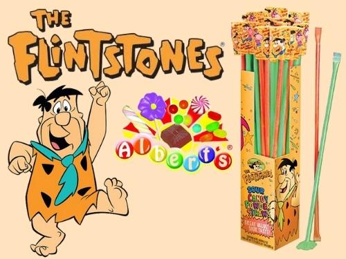 Alberts Flintstones Candy Powder Straws 48ct